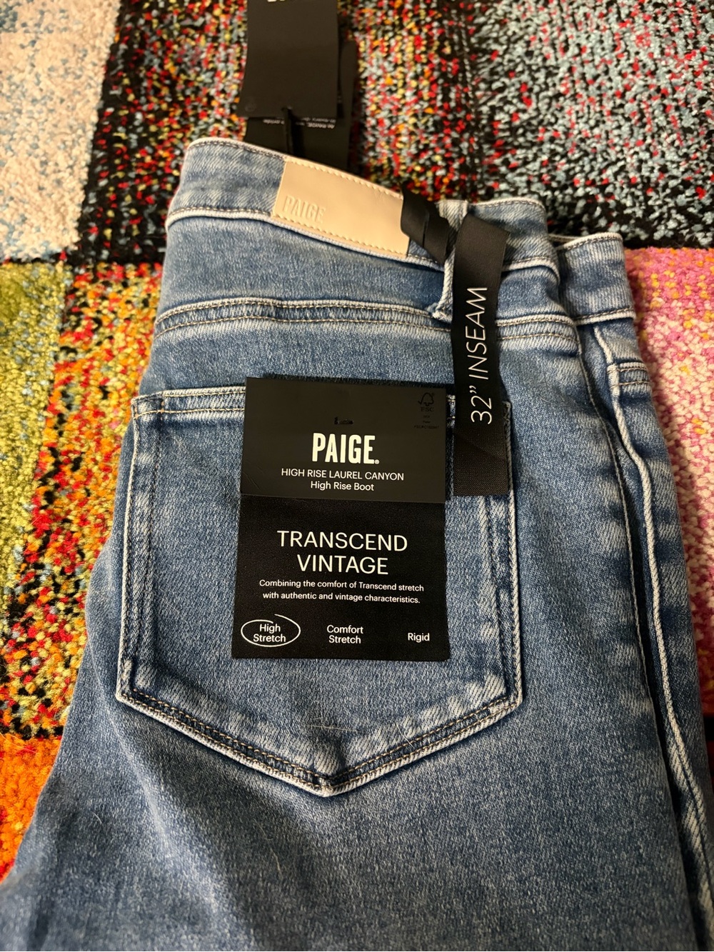PAIGE Transcend Vintage High-Rise Jeans - Light Blue